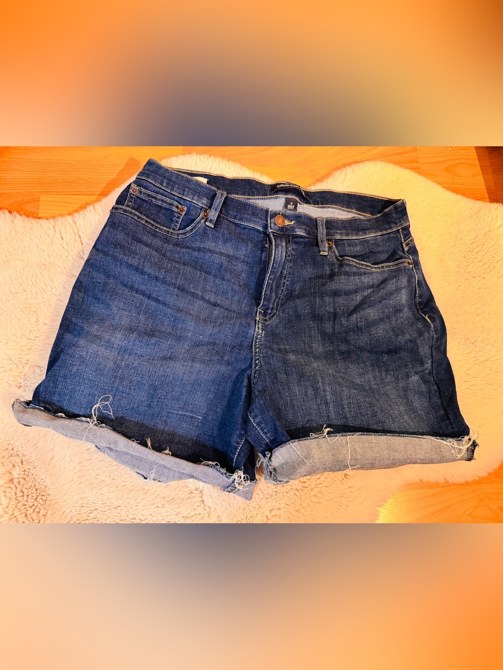Calvin Klein Blue Denim Jeans with Yellow Stitching Size 12